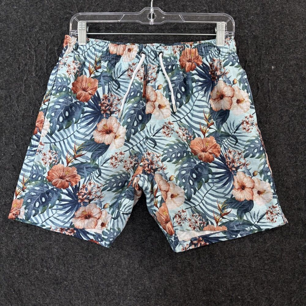 Franks Swim Trunks Shorts Men's Large Colorful Floral Tropical Lined Pockets